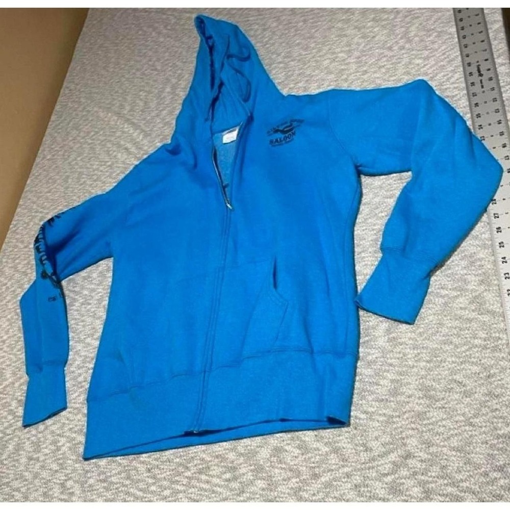Port Company Blue Silver Spur Saloon zip up hoodie sweater unisex XL. SKU-B642